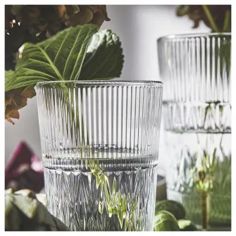 IKEA SMÄLLSPIREA Vaza, sticla transparenta/cu model, 17 cm