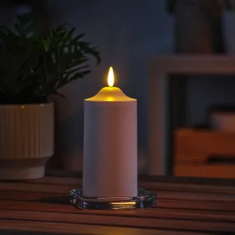 IKEA SMÅLOM Lumanare bloc LED, cu baterii alb, 14 cm