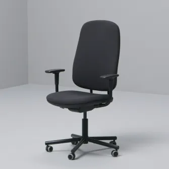 IKEA SMÖRKULL Scaun rotativ cu brate, Gräsnäs gri inchis