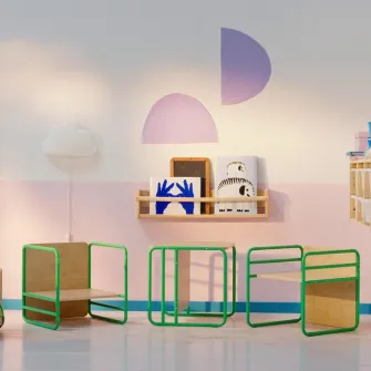 IKEA SMÅSKRAKE Scaun/masa multifunctionala copil, verde