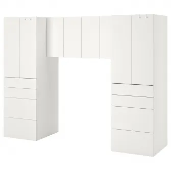 IKEA SMÅSTAD / PLATSA Ansamblu depozitare, alb/alb, 240x57x181 cm
