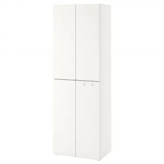 IKEA SMÅSTAD / PLATSA Dulap, alb alb/+2 bare umerase, 60x57x181 cm