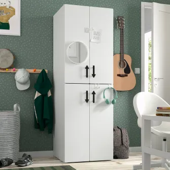IKEA SMÅSTAD / PLATSA Dulap, alb alb/+2 bare umerase, 60x57x181 cm