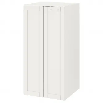 IKEA SMÅSTAD / PLATSA Dulap, alb alb/cu cadru, 60x57x123 cm