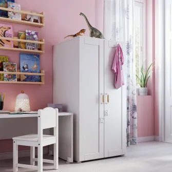 IKEA SMÅSTAD / PLATSA Dulap, alb alb/cu cadru, 60x57x123 cm