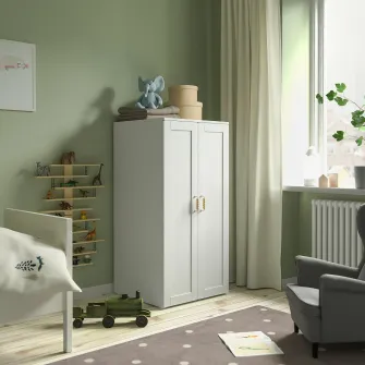 IKEA SMÅSTAD / PLATSA Dulap, alb cu cadru/cu 3 polite, 60x57x123 cm