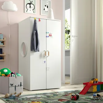 IKEA SMÅSTAD / PLATSA Dulap, alb/alb, 60x57x123 cm
