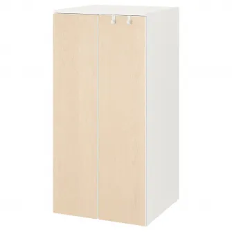 IKEA SMÅSTAD / PLATSA Dulap, alb/mesteacan, 60x57x123 cm