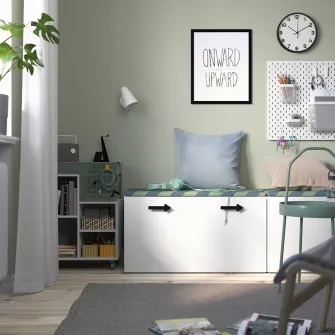 IKEA SMÅSTAD Banca cu depozitare jucarii, alb/alb, 90x52x48 cm