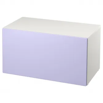 IKEA SMÅSTAD Banca cu depozitare jucarii, alb/lila, 90x52x48 cm
