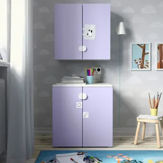 IKEA SMÅSTAD Corp suspendat, alb lila/cu 1 polita, 60x32x60 cm