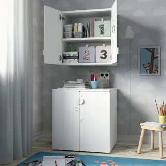 IKEA SMÅSTAD Corp suspendat, alb lila/cu 1 polita, 60x32x60 cm