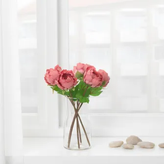 IKEA SMYCKA Floare artificiala, Bujor ( Paeonia)/roz inchis, 30 cm