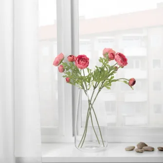 IKEA SMYCKA Floare artificiala, Ranunculus/roz inchis, 52 cm