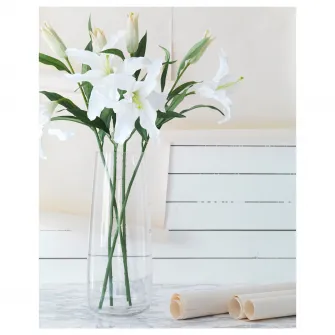 IKEA SMYCKA Floare artificiala, crin (Lilium)/alb, 85 cm