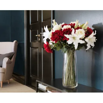 IKEA SMYCKA Floare artificiala, crin (Lilium)/alb, 85 cm