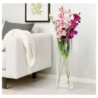 IKEA SMYCKA Floare artificiala, gladiola/alb, 100 cm