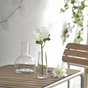 IKEA SMYCKA Floare artificiala, interior/exterior/Dalie alb, 30 cm