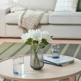 IKEA SMYCKA Floare artificiala, interior/exterior/Dalie alb, 30 cm