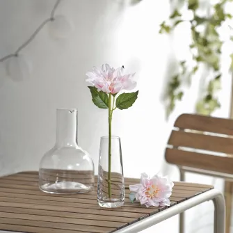 IKEA SMYCKA Floare artificiala, interior/exterior/Dalie roz, 30 cm
