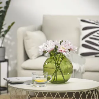 IKEA SMYCKA Floare artificiala, interior/exterior/Dalie roz, 30 cm