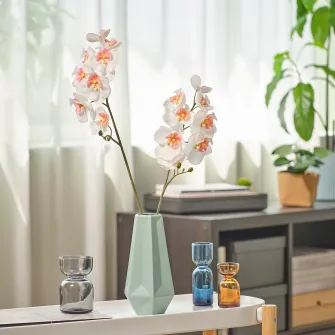 IKEA SMYCKA Floare artificiala, interior/exterior/Orhidee alb, 60 cm