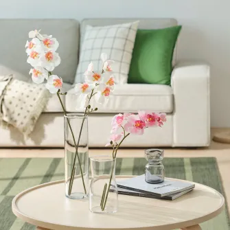 IKEA SMYCKA Floare artificiala, interior/exterior/Orhidee alb, 60 cm