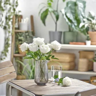 IKEA SMYCKA Floare artificiala, interior/exterior/trandafir alb, 40 cm