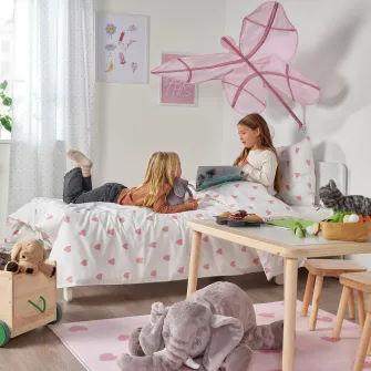 IKEA SNÖFINK Baldachin, fluture/roz