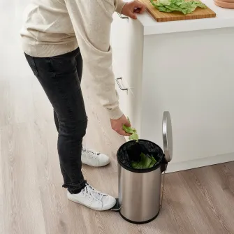 IKEA SNÖRPA Cos cu pedala, inox, 12 l