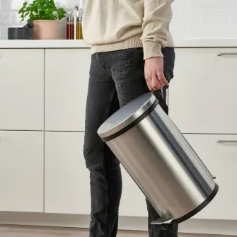 IKEA SNÖRPA Cos cu pedala, inox, 12 l