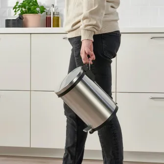 IKEA SNÖRPA Cos cu pedala, inox, 5 l