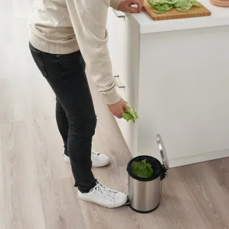 IKEA SNÖRPA Cos cu pedala, inox, 5 l