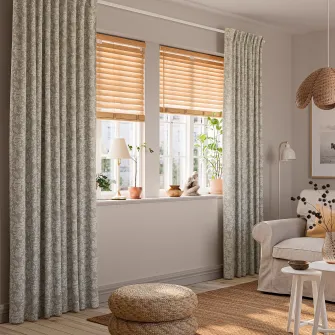 IKEA SNÖRUTA Draperii, 2buc, gri deschis-bej alb/model floral rjns, 145x250 cm