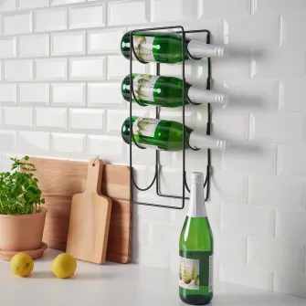 IKEA SNÖSPIRA Suport 4 sticle vin, negru