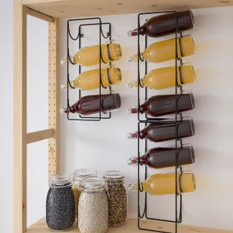 IKEA SNÖSPIRA Suport 4 sticle vin, negru