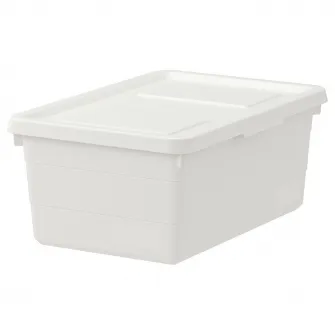 IKEA SOCKERBIT Cutie cu capac, alb, 38x25x15 cm