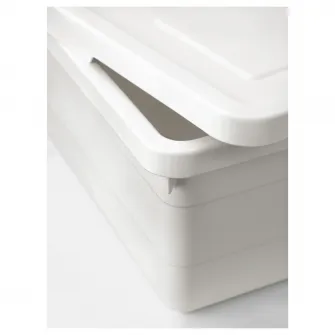 IKEA SOCKERBIT Cutie cu capac, alb, 38x25x15 cm