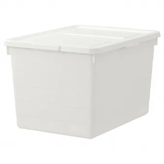 IKEA SOCKERBIT Cutie cu capac, alb, 38x51x30 cm