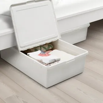 IKEA SOCKERBIT Cutie cu capac, alb, 50x77x19 cm
