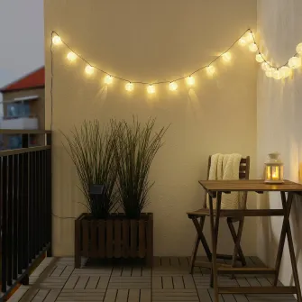 IKEA SOLARVET Ghirlanda luminoasa LED 24bec, exterior energie solara/minge alb