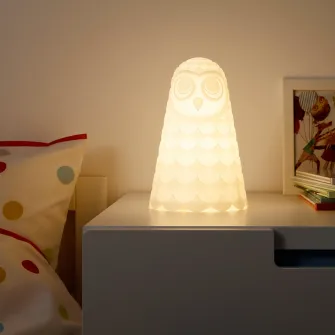 IKEA SOLBO Veioza LED, alb/bufnita, 23 cm