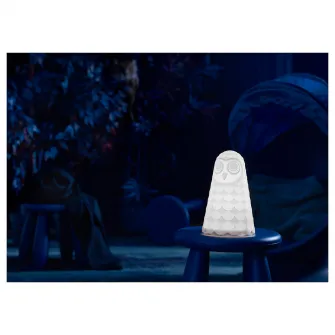IKEA SOLBO Veioza LED, alb/bufnita, 23 cm