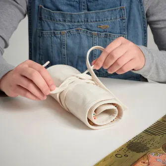 IKEA SOLFÅGEL Penar rulabil, bej