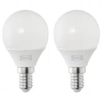 IKEA SOLHETTA Bec LED E14 250 lumeni, glb opalin