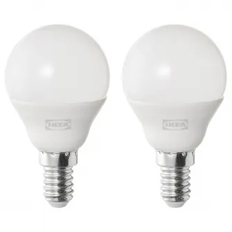 IKEA SOLHETTA Bec LED E14 470 lumeni, glb opalin, 4000 K