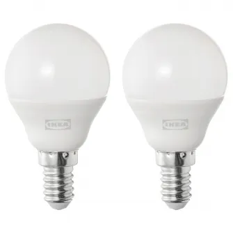 IKEA SOLHETTA Bec LED E14 470 lumeni, glob opalin