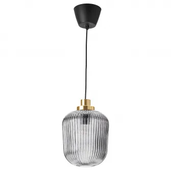 IKEA SOLKLINT Lustra, alama/sticla transparenta gri, 22 cm