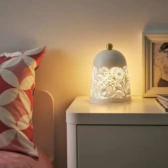 IKEA SOLSKUR Veioza LED, alb/alama