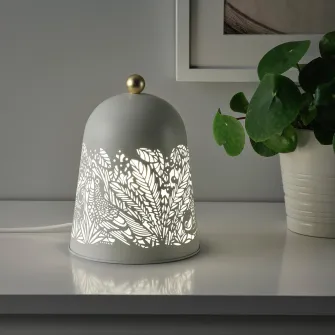 IKEA SOLSKUR Veioza LED, alb/alama